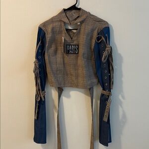 Aris Plaid and Denim Blue Women's Shirt